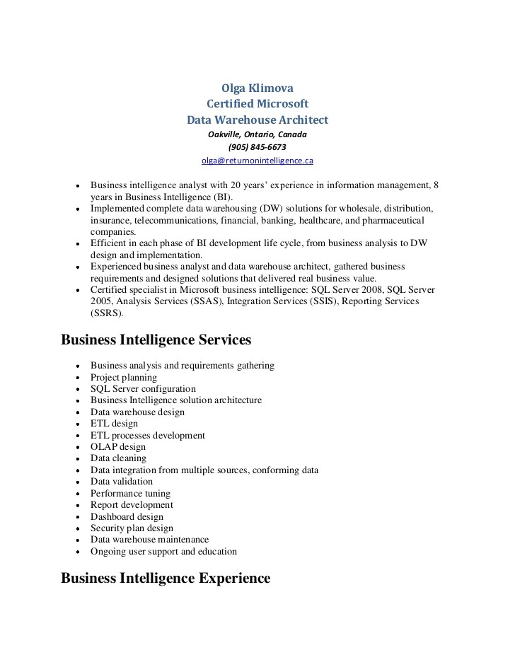 Sample Resume for Data Warehouse Analyst Data Warehouse Analyst Resume Resume Ideas