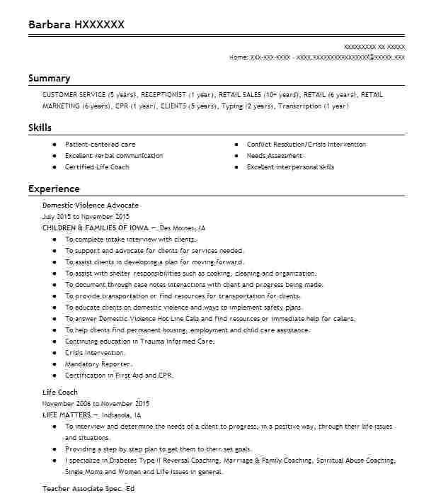 sample resume for domestic violence advocate 0 super idea 1 counselor templates try them now
