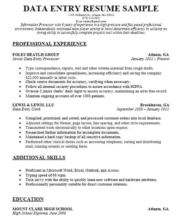 sample resume encoder job