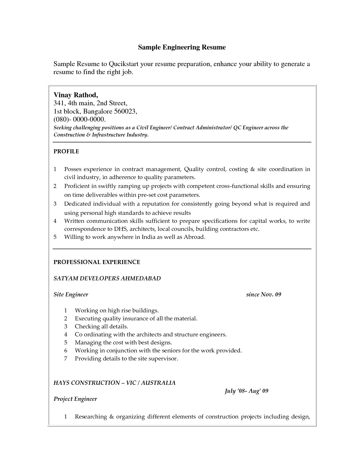 Sample Resume for Fresh Graduate Civil Engineering Civil Engineer Resume Sample Objective In Resume for Fresh