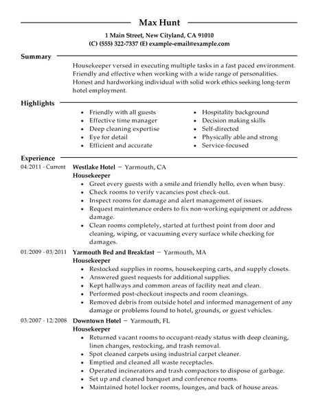 Sample Resume for Housekeeping Job In Hotel Best Housekeeper Resume Example Livecareer