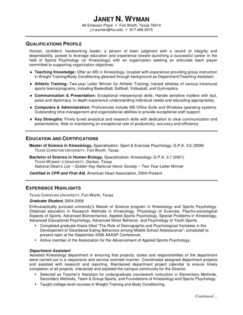 graduate resume template