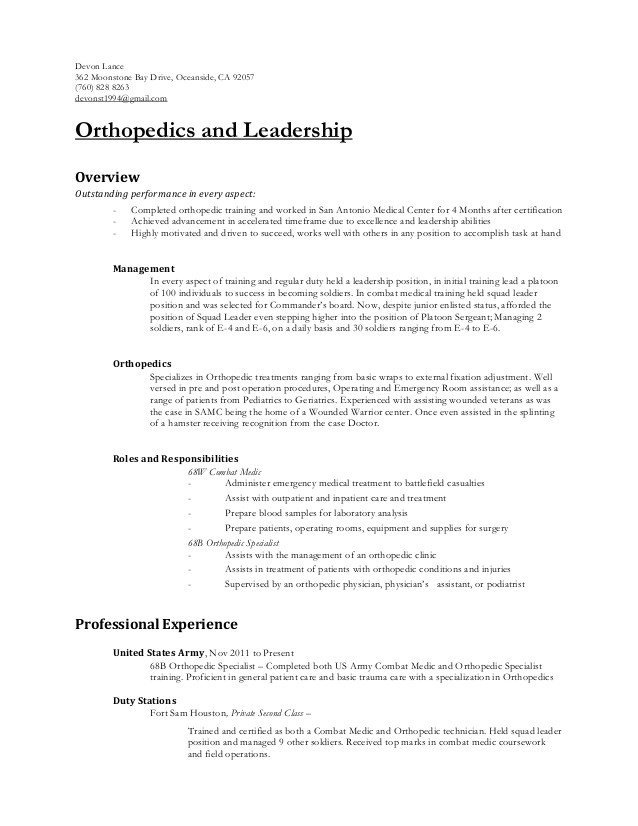 Sample Resume for orthopedic Surgeon orthopedics Resume