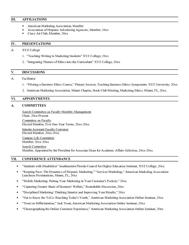 resume format for assistant professor