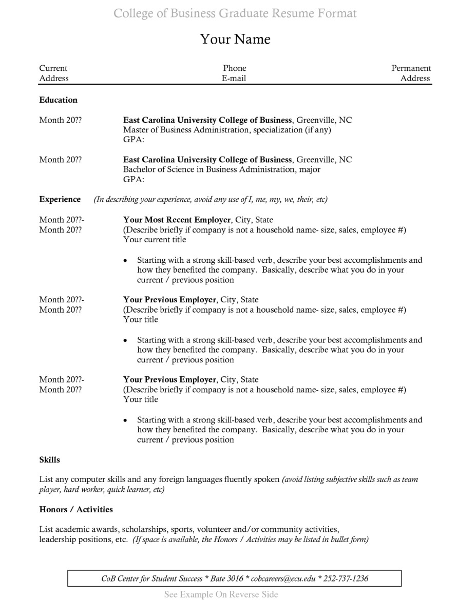 new college graduate resume sample