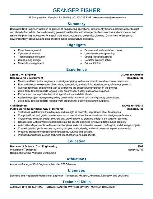Sample Resume Of A Civil Engineer 3 Amazing Engineering Resume Examples Livecareer