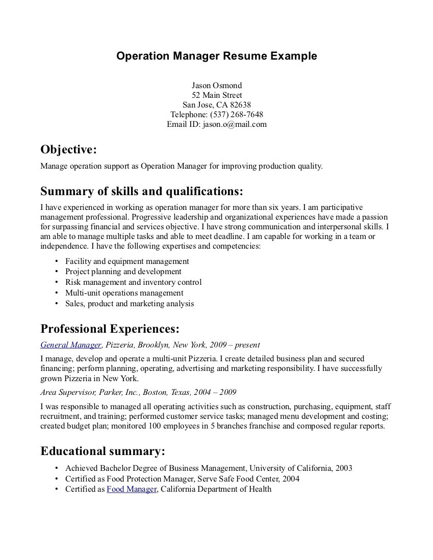 resume summary examples 2556