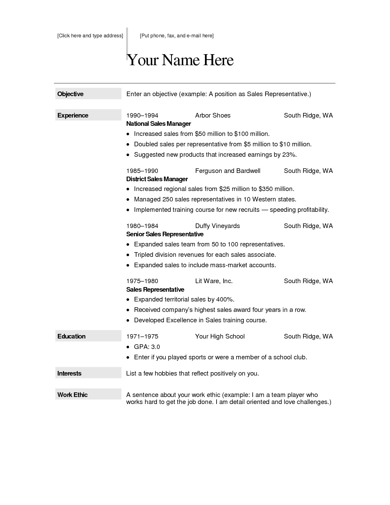 free resume writing