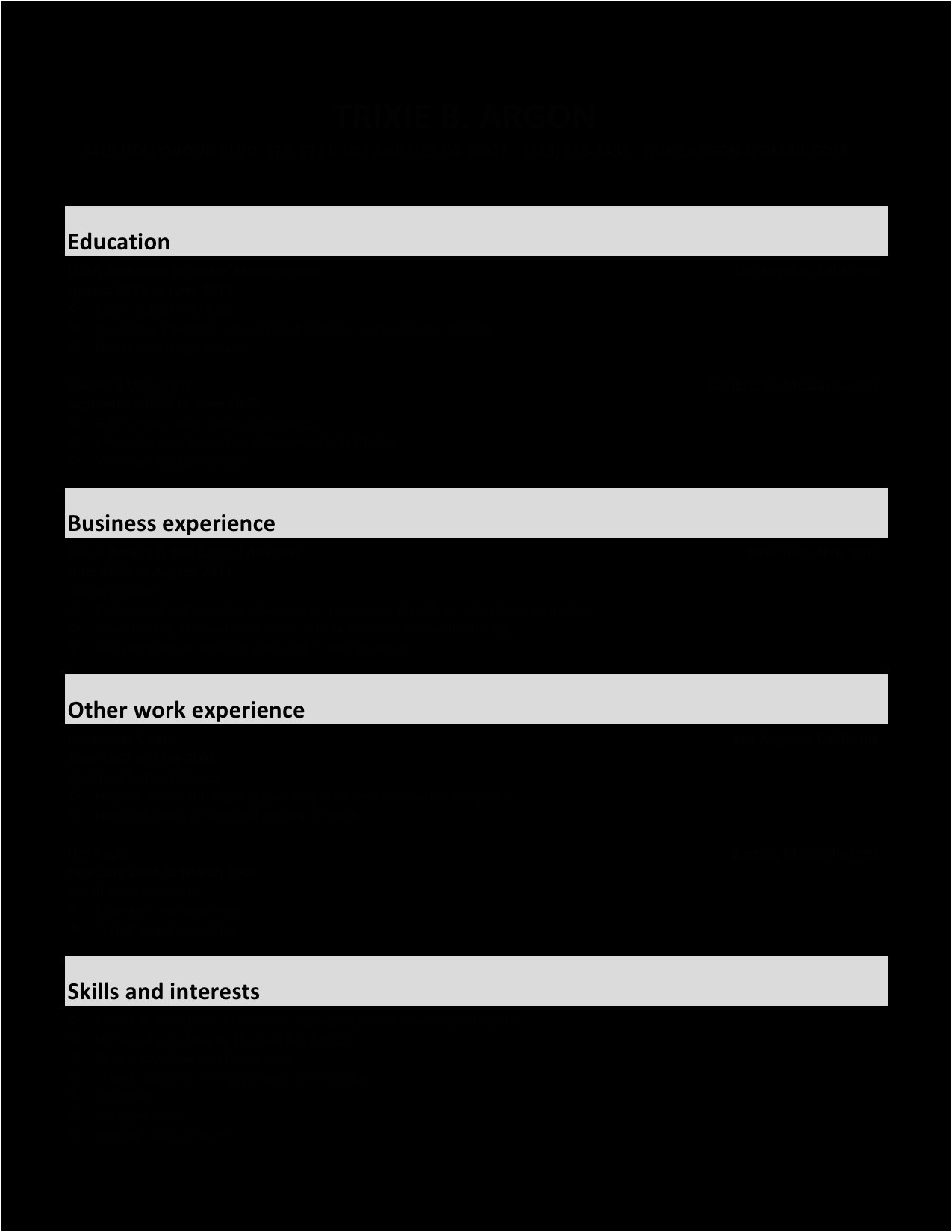 Sample Resume with Only One Job Experience Resumes butterick S Practical Typography