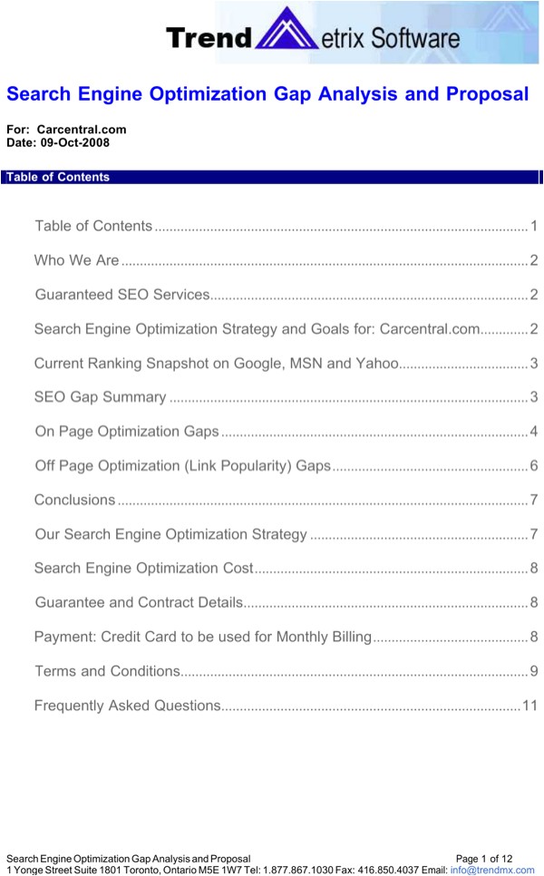 example search engine optimization content gap analysis template
