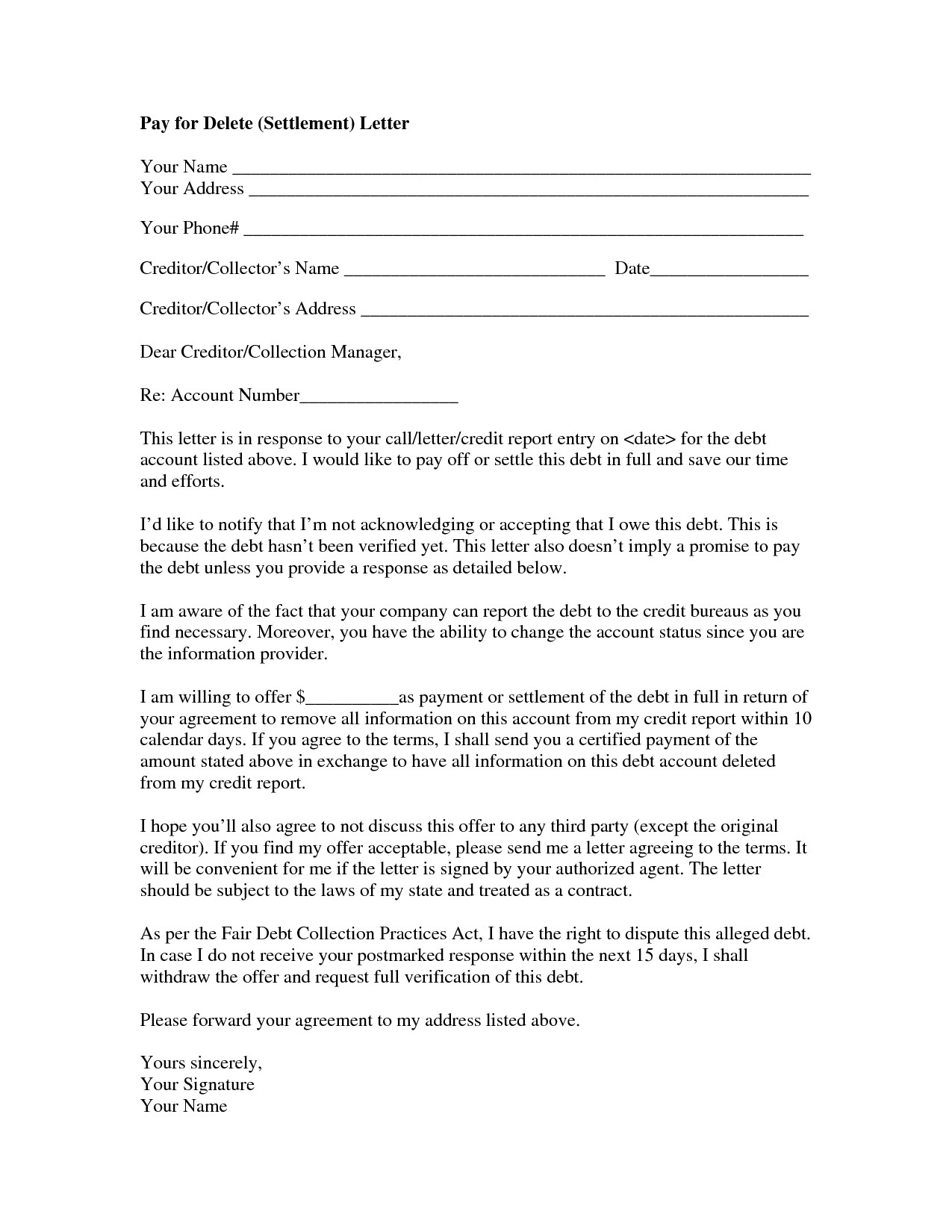 post settlement proposal letter sample 634728