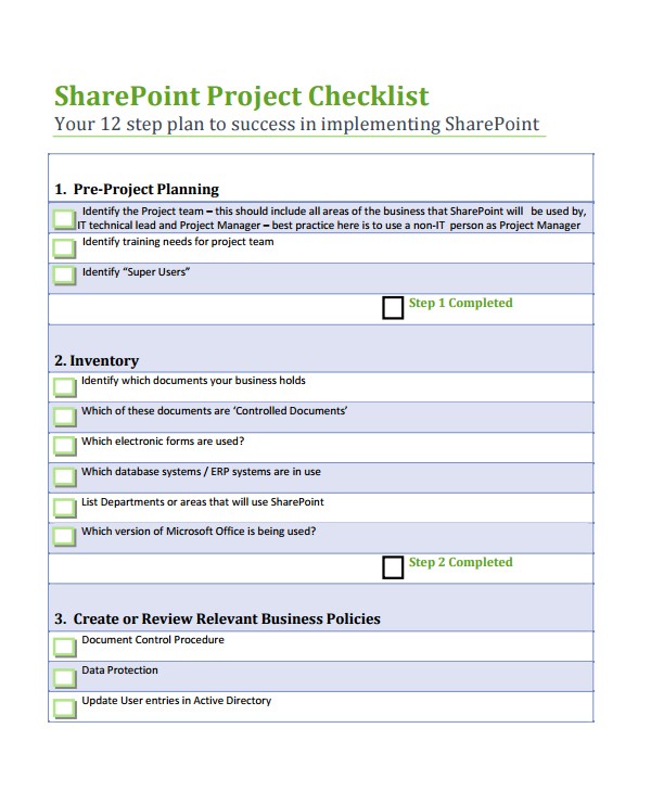 project list template