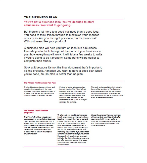 Simple Business Plan Template Free Word Uk Simple Business Plan Template 14 Free Word Excel Pdf