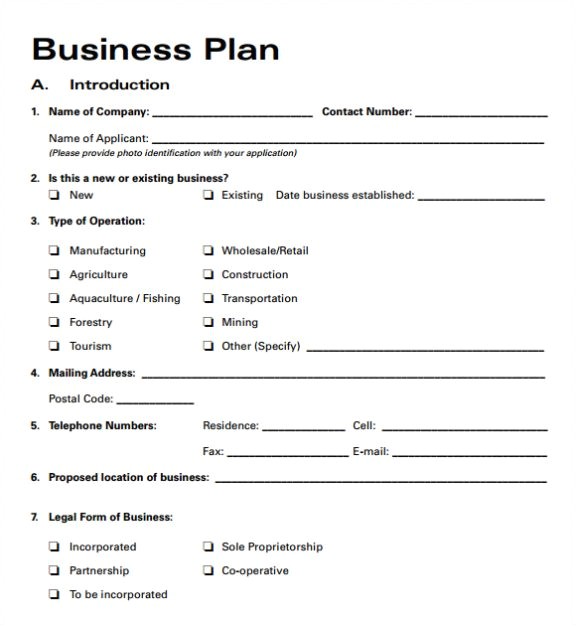 simple basic startup small business plan template