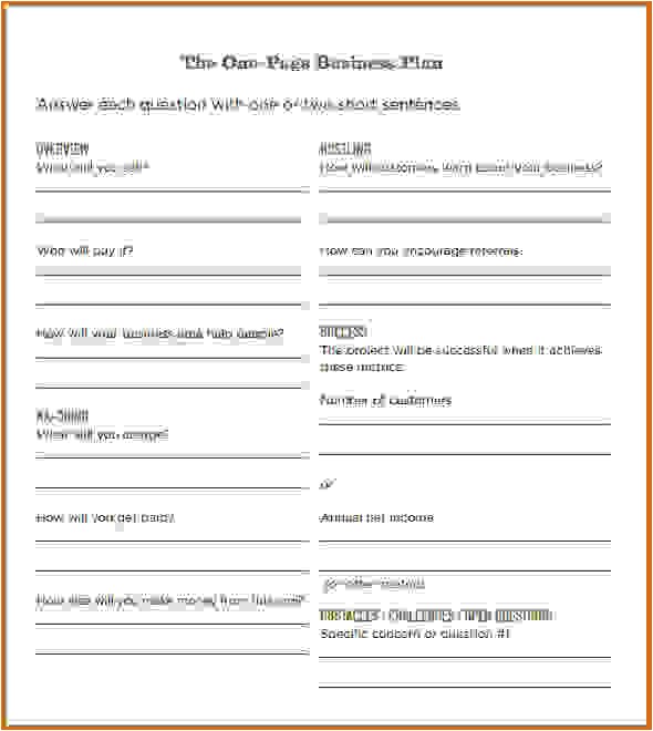 simple business plan template word