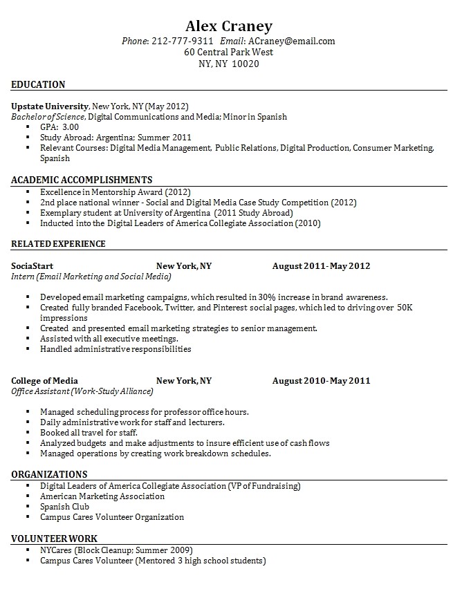 resume sample for fresh graduate without experience resume and sample resume for fresh graduate without work experience 2