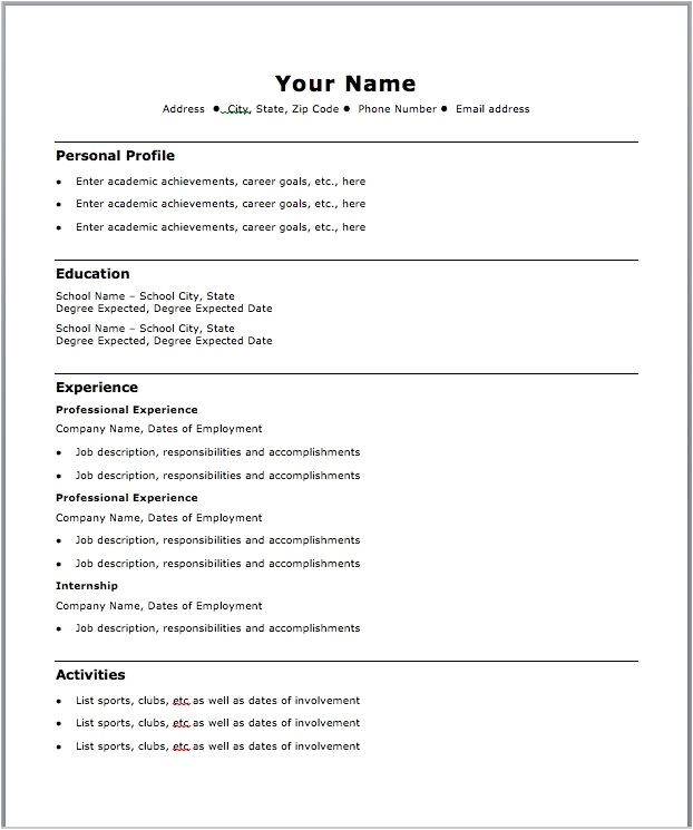 easy resume template free