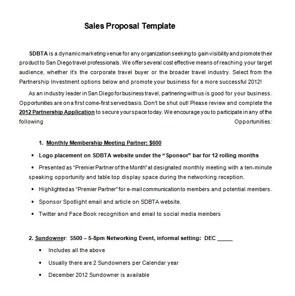 sales proposal template