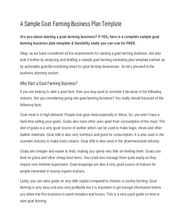 sample farm business plan