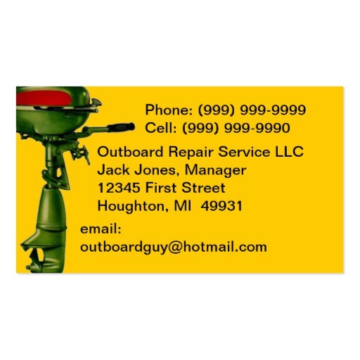 outboard motor repair service engine business card 240355923996601106