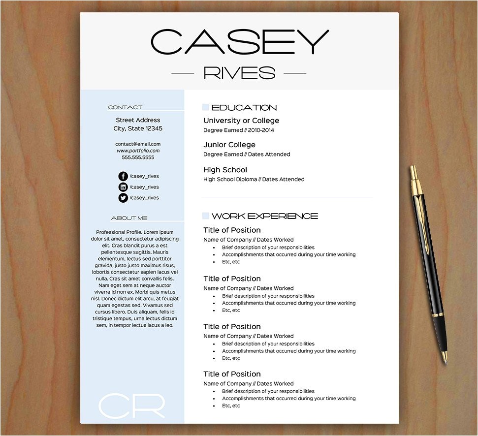 stylish resume template free cover