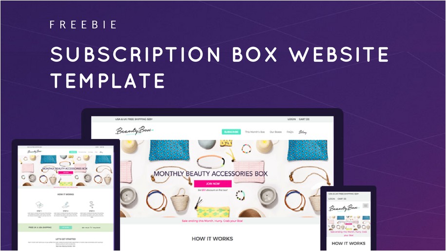 free subscription box website template
