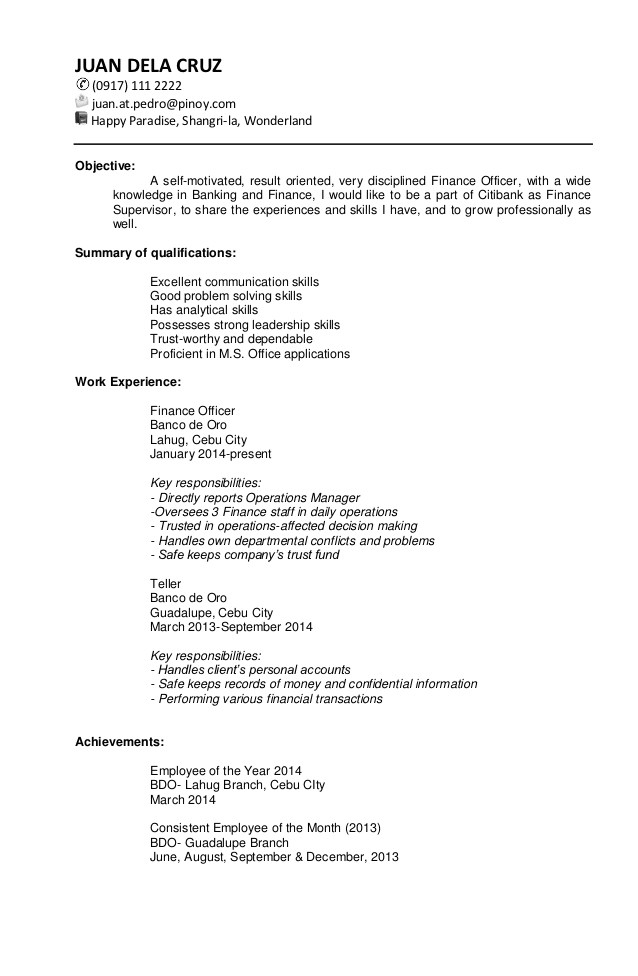 Targeted Resume Sample Sample Targeted Resume