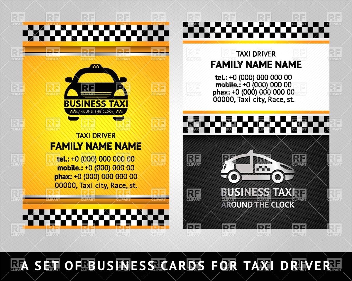 business card template for taxi service 17170 vector clipart