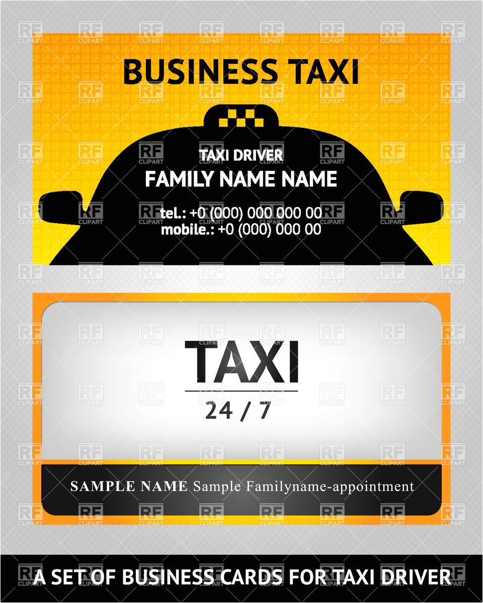 simple taxi business card template 17192 vector clipart