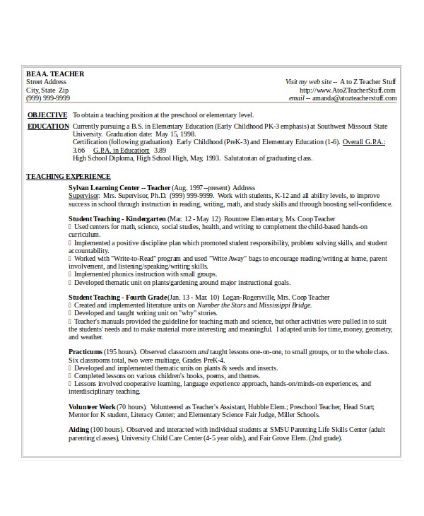 resume template word