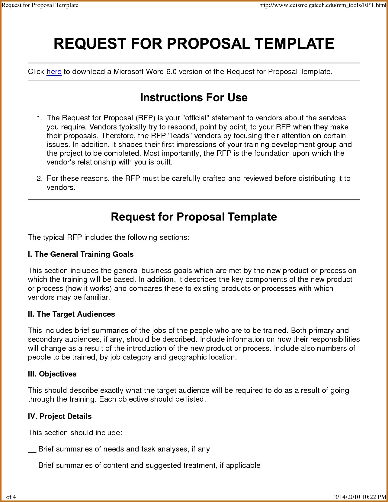 request for proposal template word
