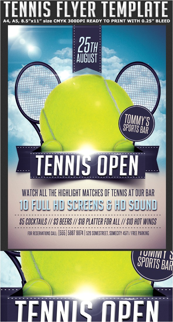 tennis flyer template