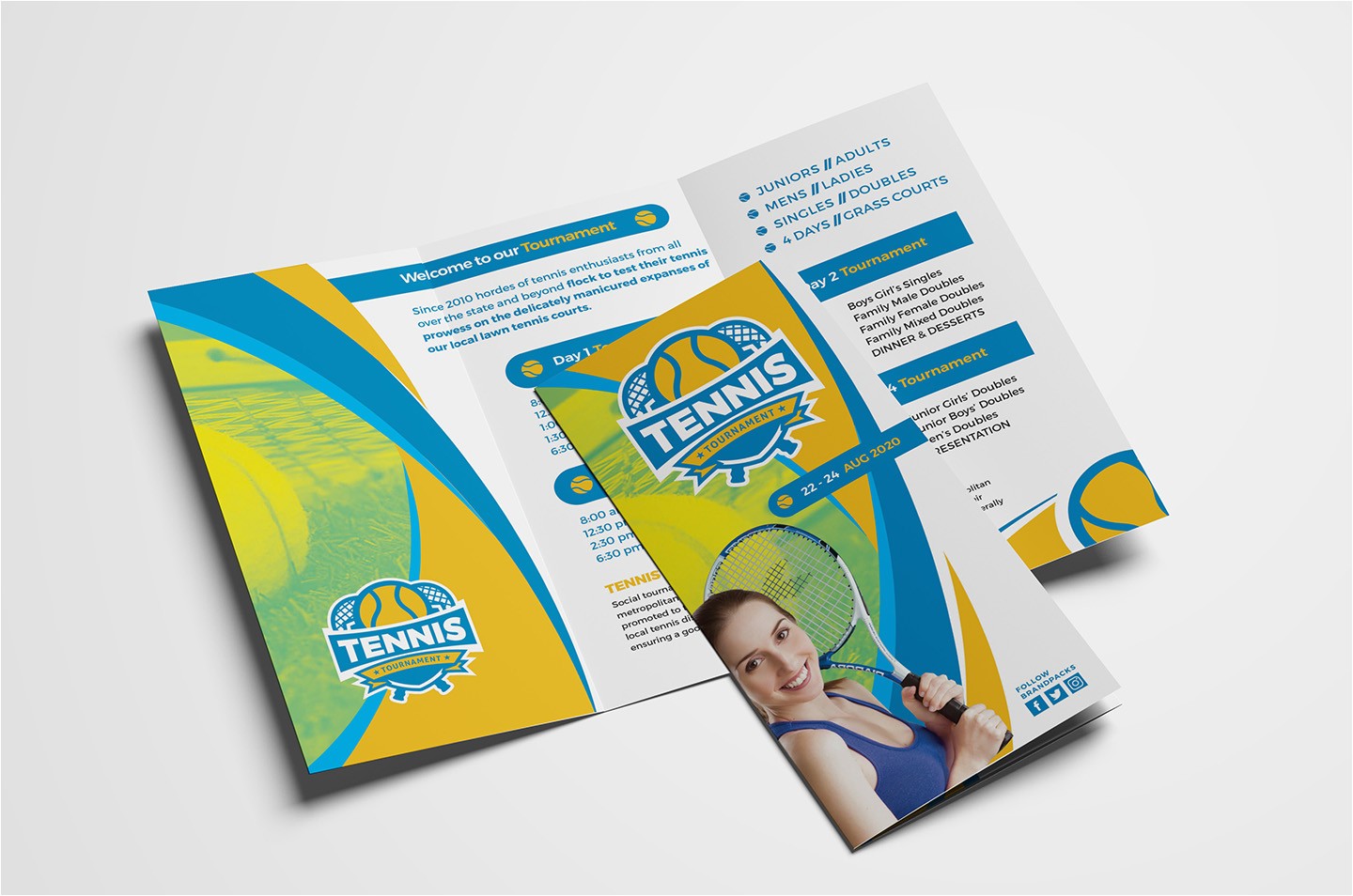 tennis tri fold brochure template