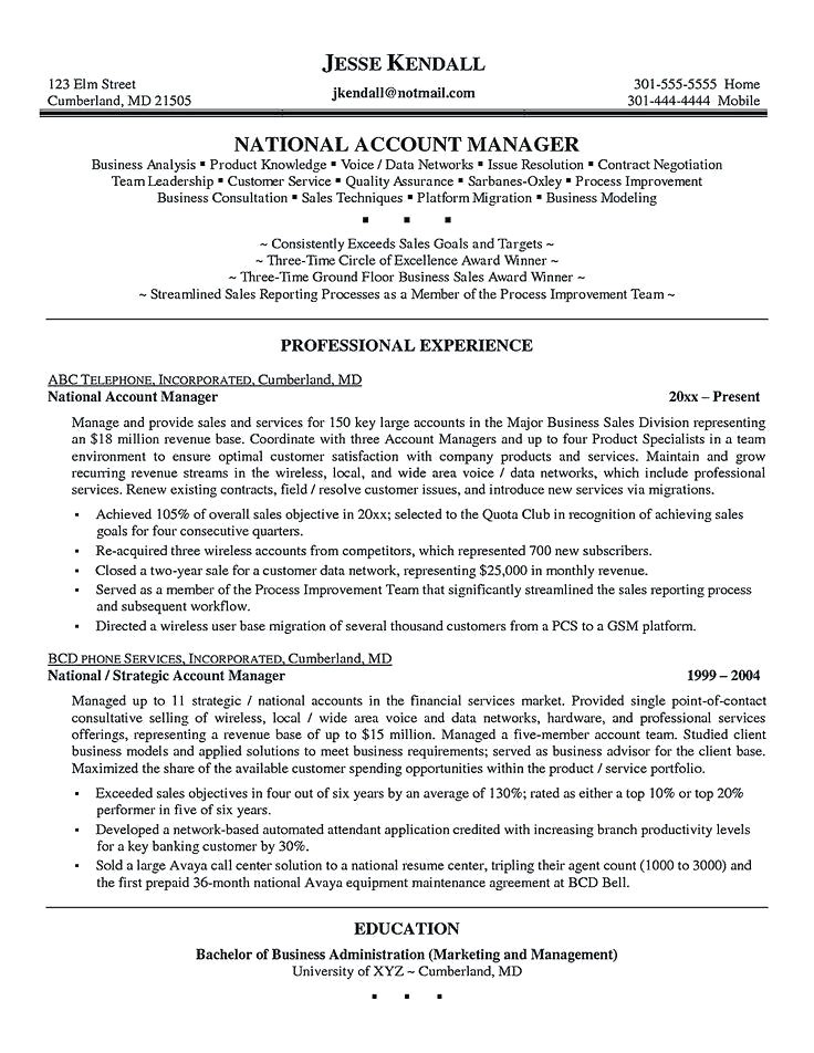 territory sales manager resume