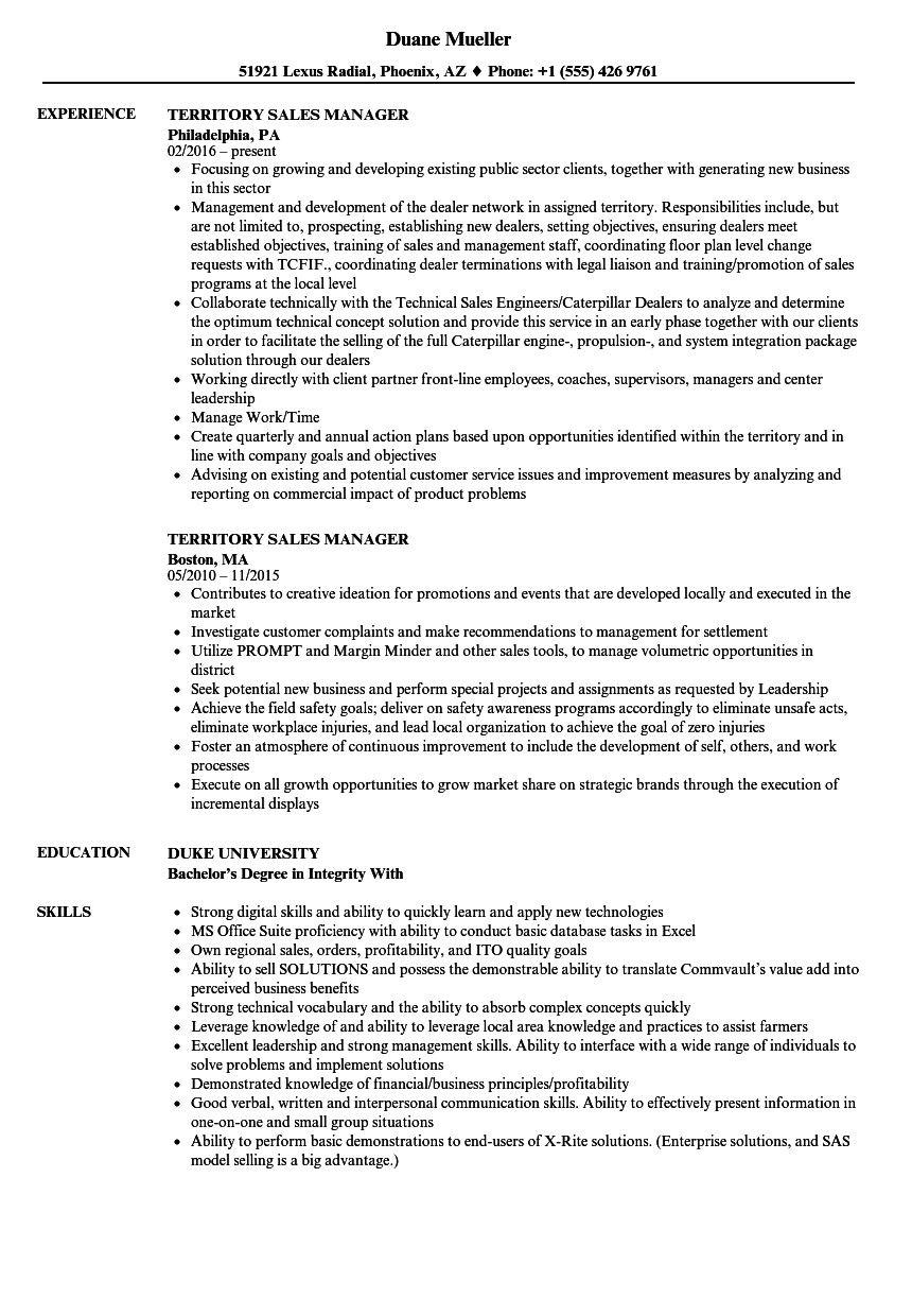 Territory Sales Manager Resume Template Territory Sales Manager Resume Resume Ideas