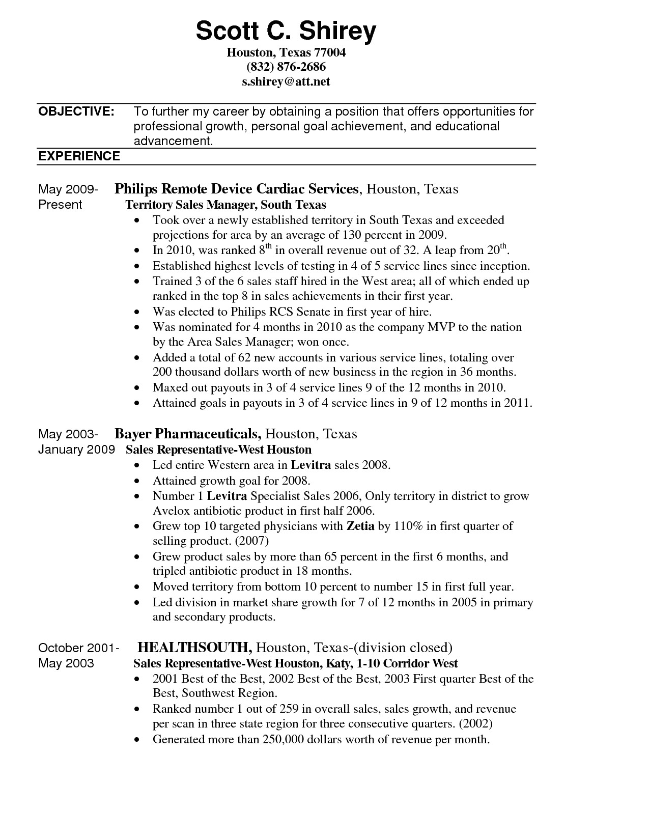 territory sales manager resume sample