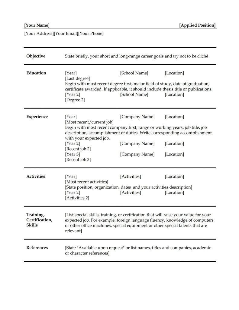 traditional resume template free modern download simple pdf