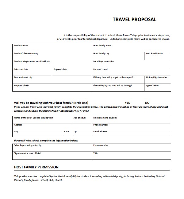 travel proposal template