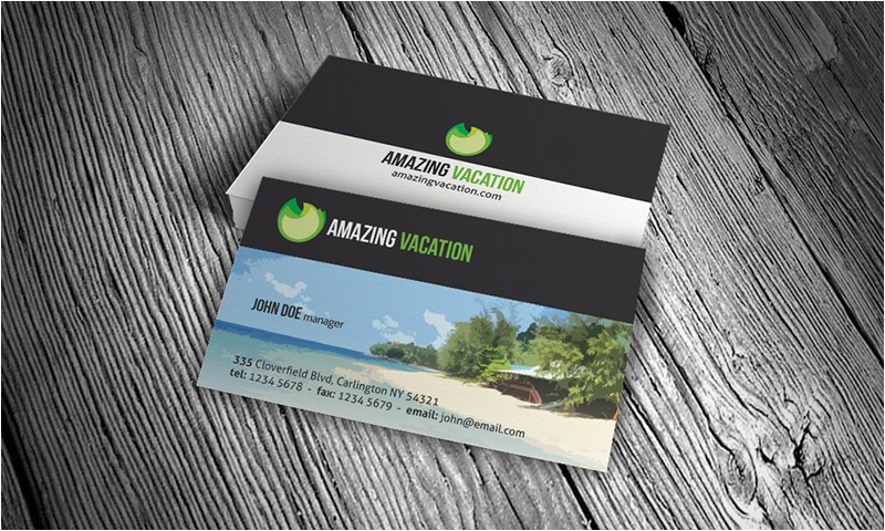 island vacation business card template