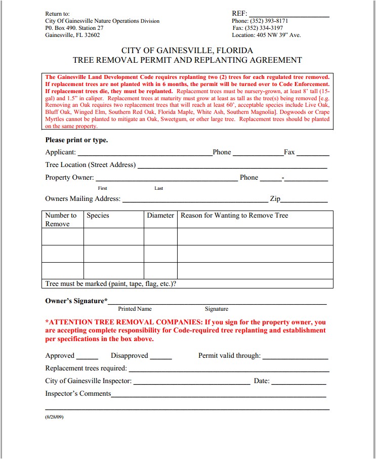 post tree removal forms 125445