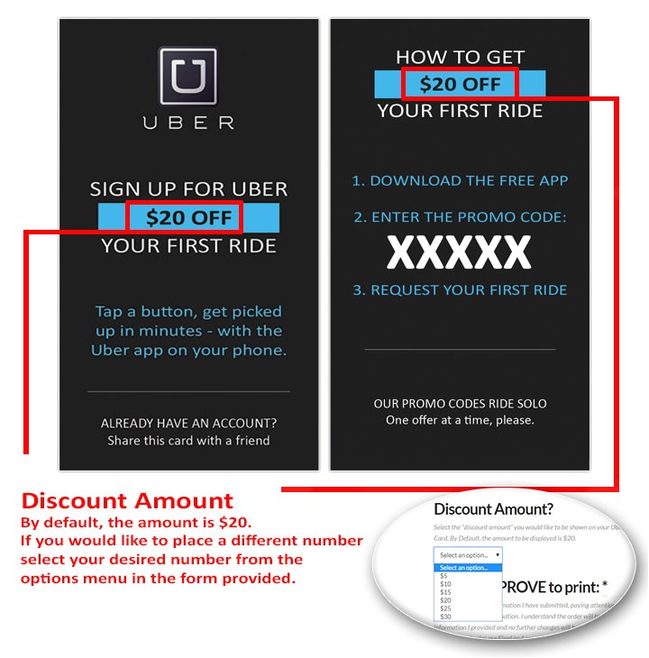 uber driver referral business cards