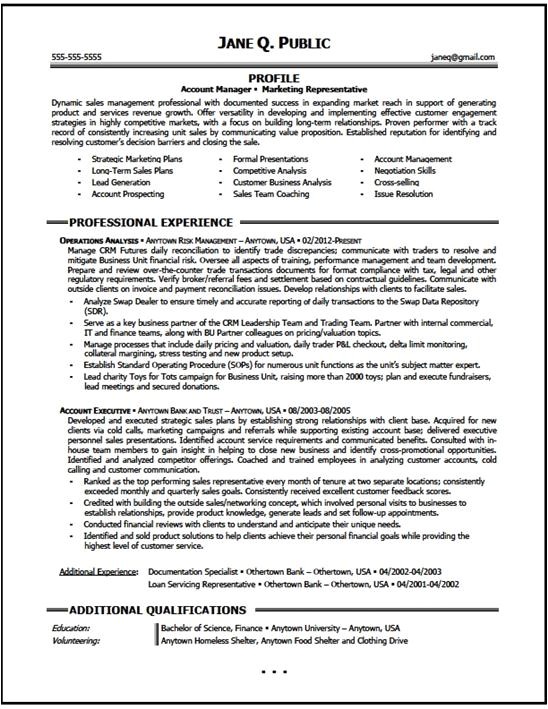 account manager resume 5120