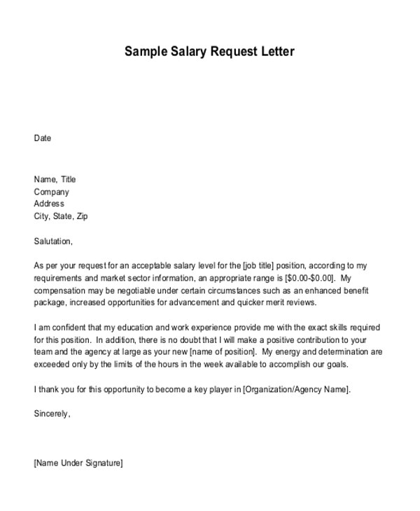 salary proposal letter