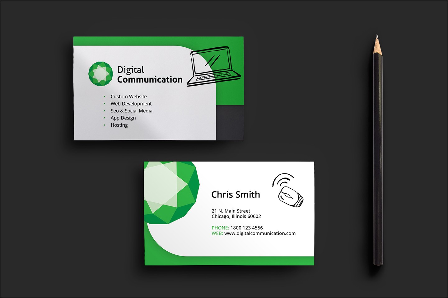 web design business card template