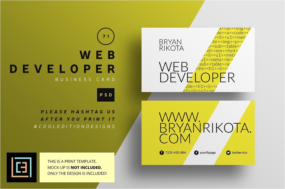 Web Developer Business Card Templates Web Developer Business Card 71 Business Card Templates