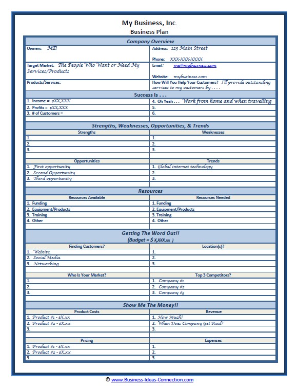 business plan template word 430