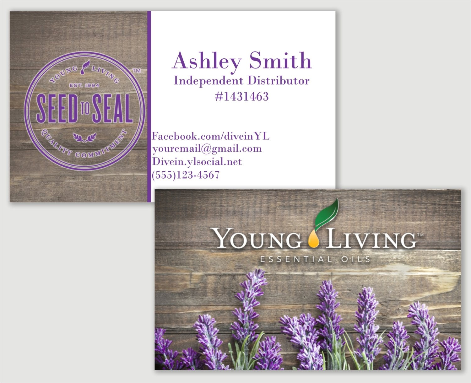 lavender young living business card ref related 0