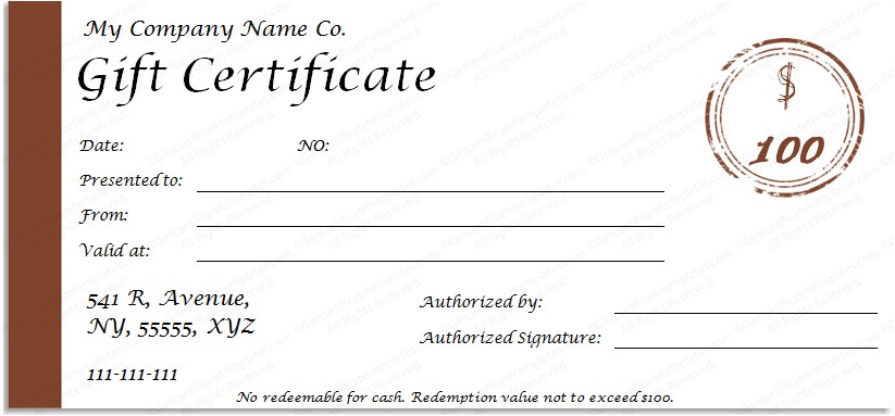 one note gift certificate template
