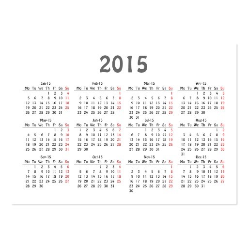 template 2015 calendar business card 240403540873714201