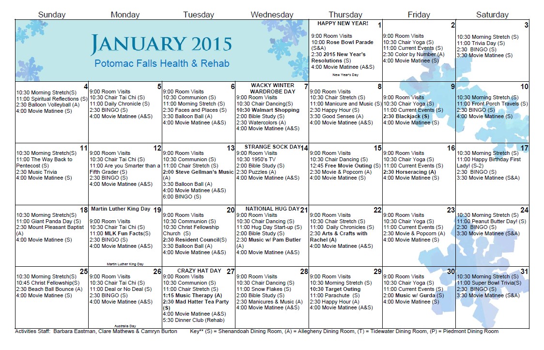 march 2015 senior activity calendar fun easy senior